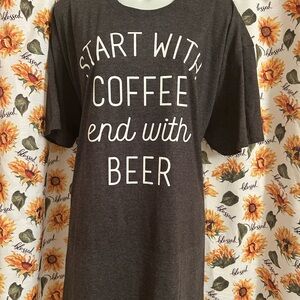 Alstyle Vintage Gray Graphic Tee with Fun Text